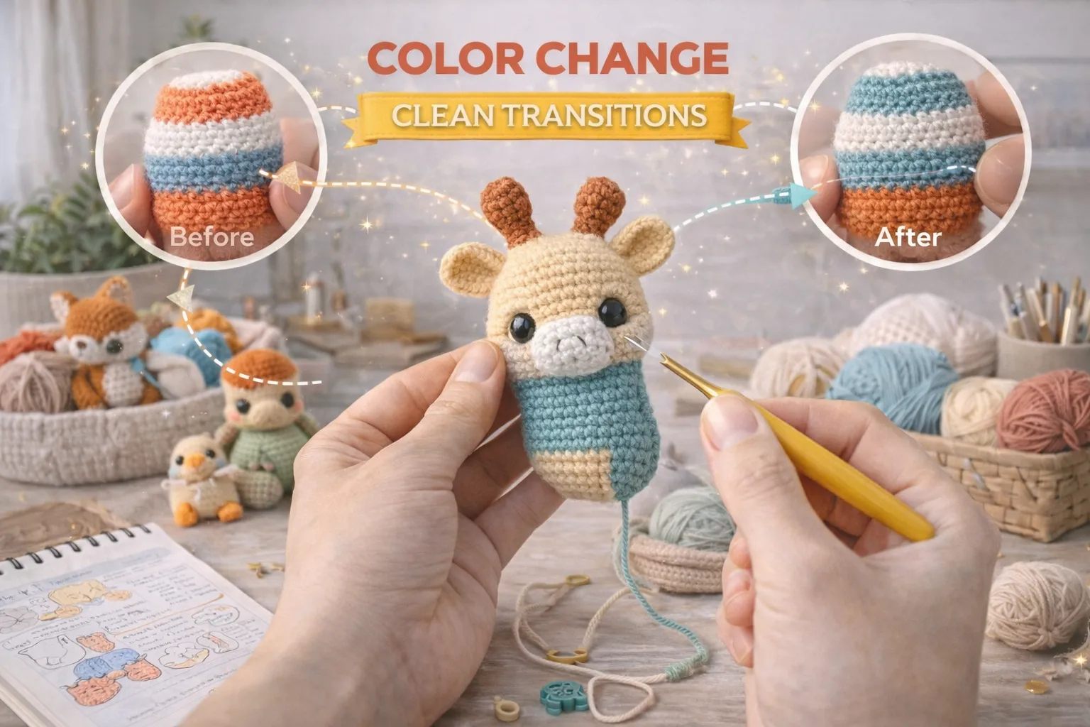 Color Changing and Clean Transitions in Amigurumi – Invisible and Professional Results