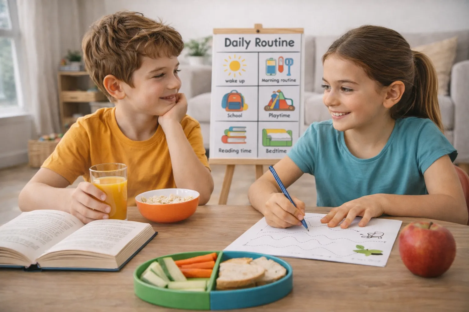 Sugerencias de rutinas diarias para apoyar el proceso de aprendizaje en niños de preescolar y primaria