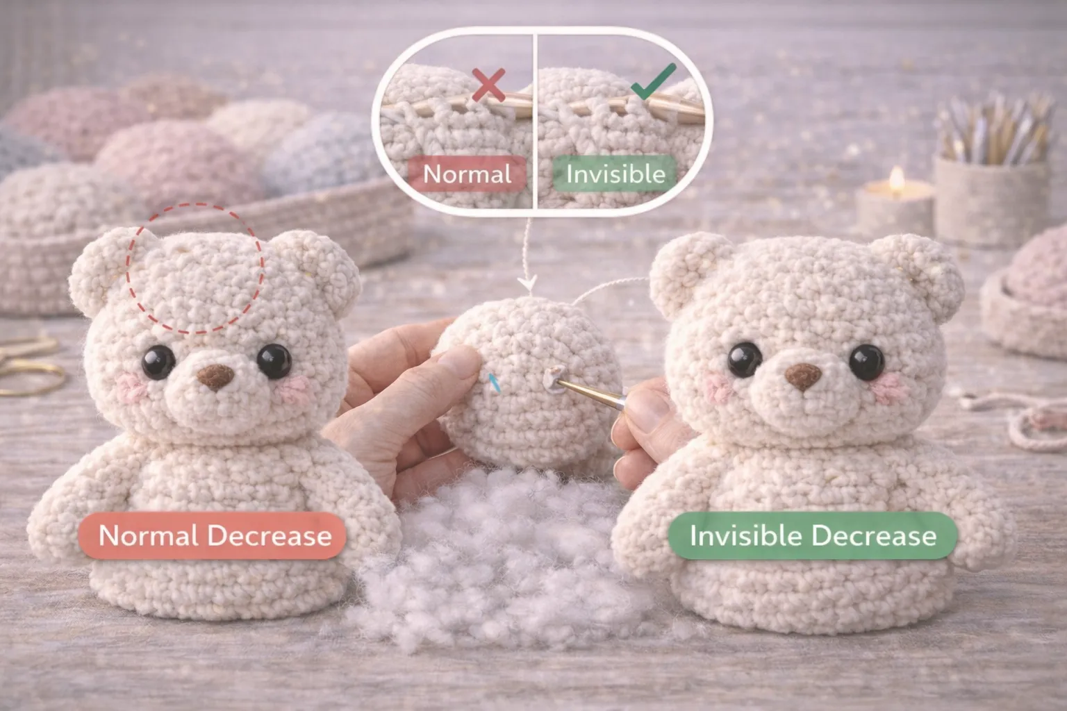 Técnica de Disminución Invisible: El secreto para que tu Amigurumi luzca más limpio y profesional