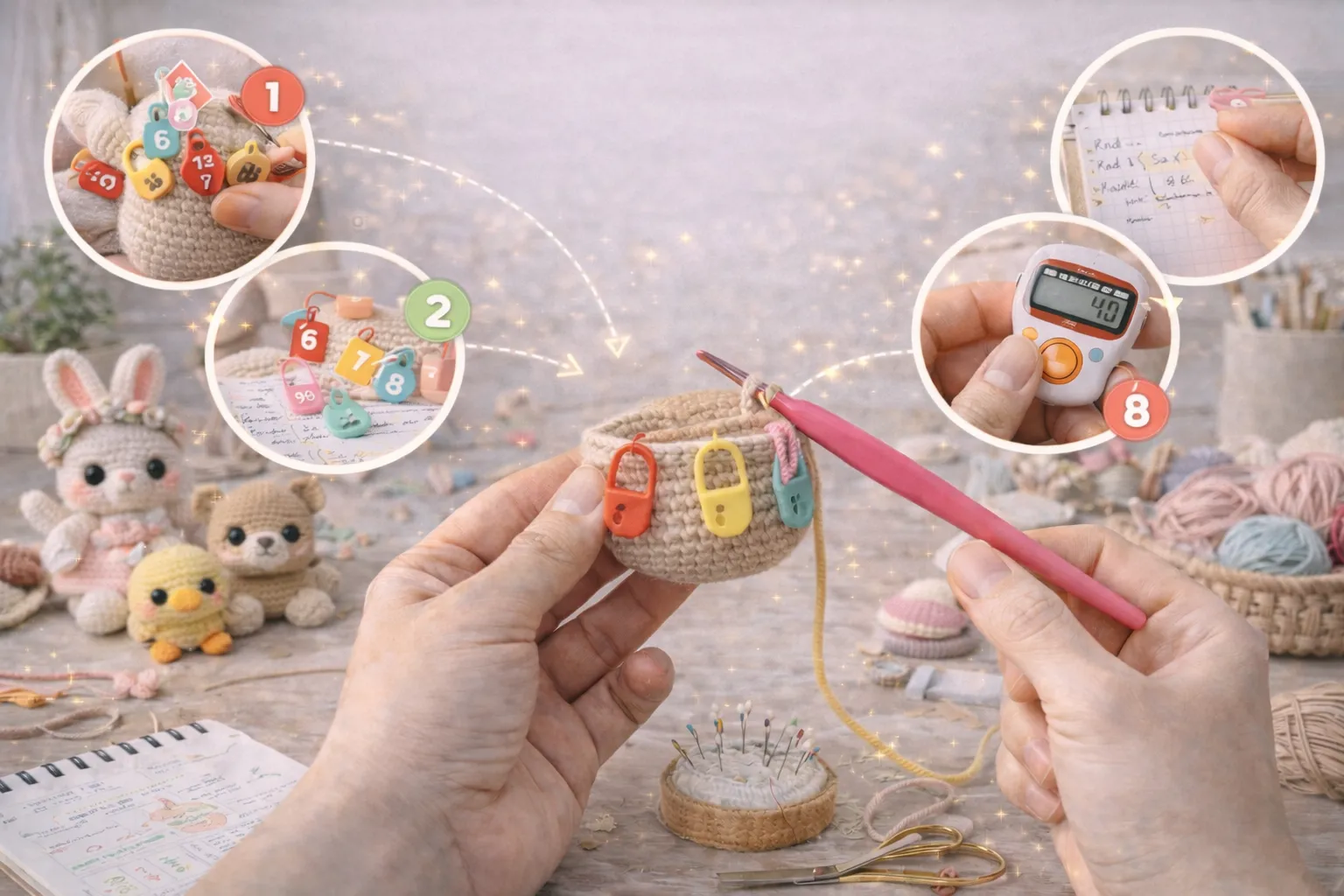 Maschenmarkierer und Reihenverfolgung bei Amigurumi – Einfache Methoden, um Fehler von Anfang an zu vermeiden