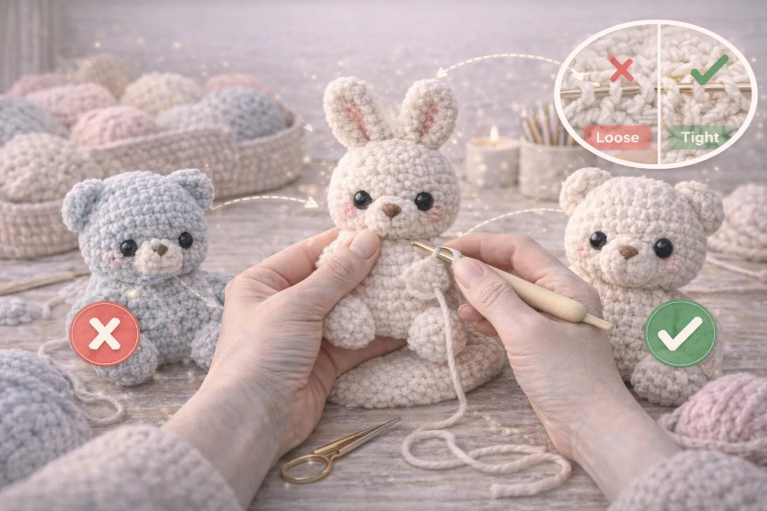 ¿Cómo tejer apretado? La solución definitiva al problema del tejido flojo en Amigurumi