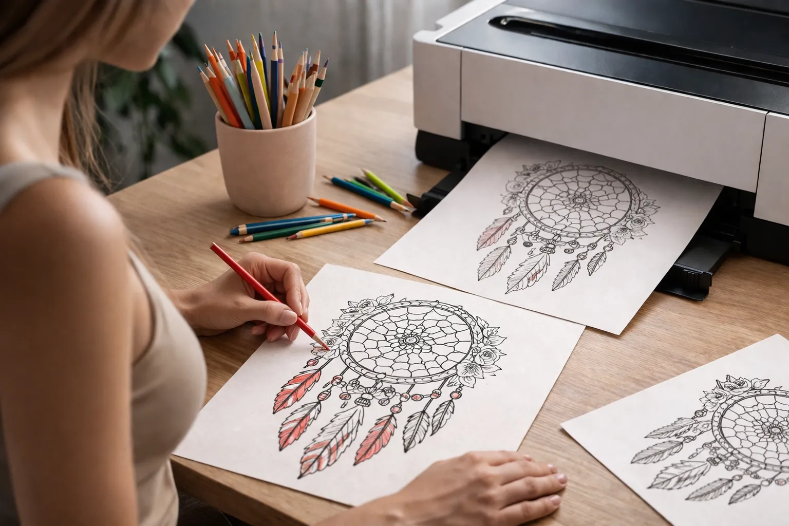 Páginas para colorir mandalas filtro dos sonhos