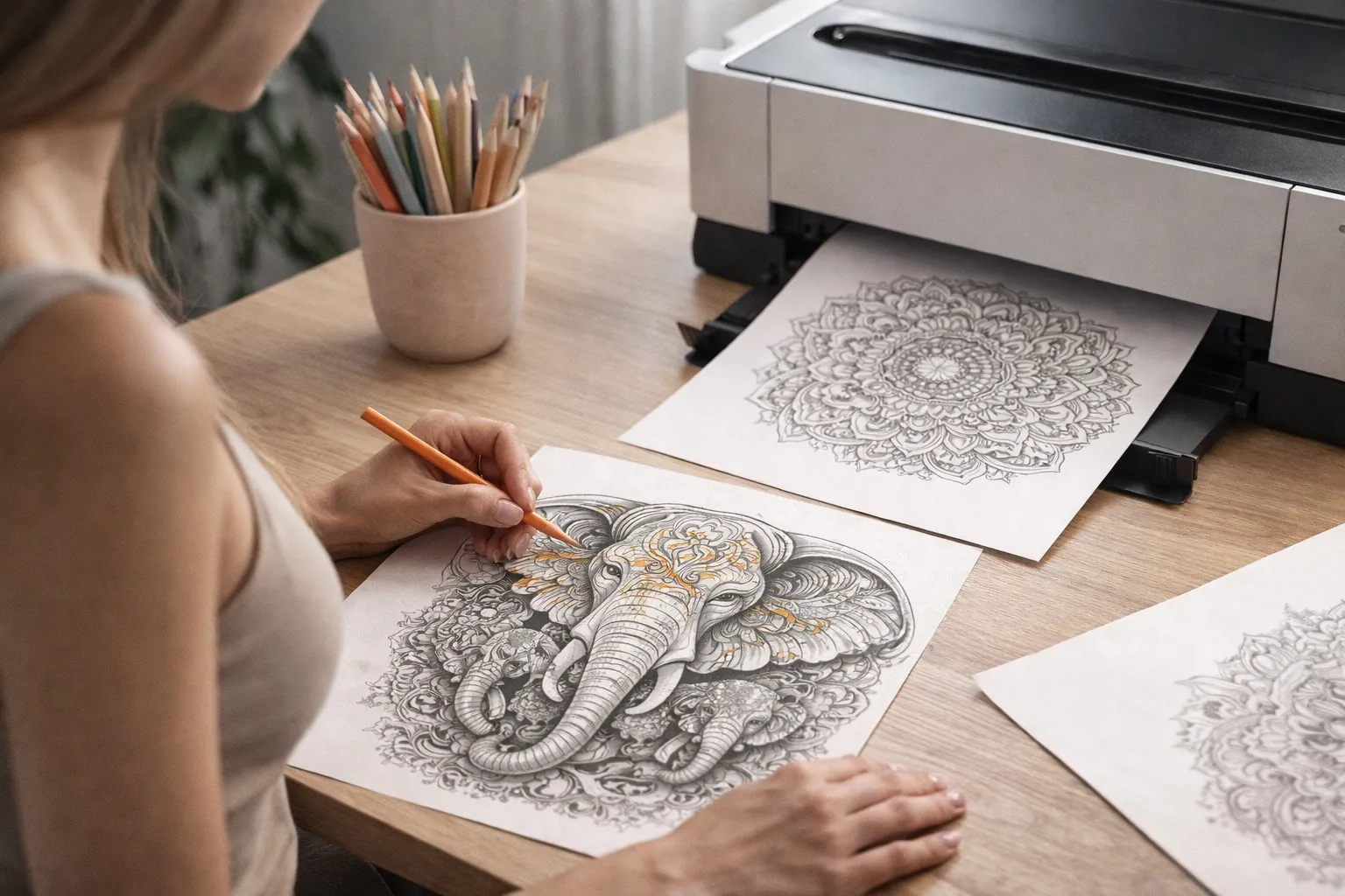 75 páginas de colorir mandalas de animais
