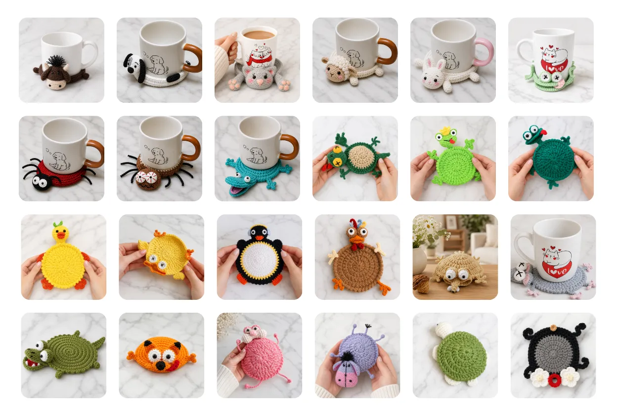 25 Animal Crochet Mug Coaster Patterns