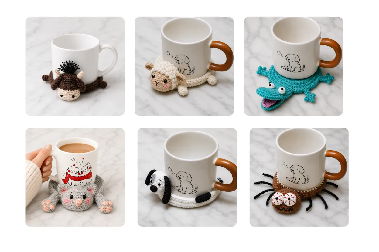 25 Animal Crochet Mug Coaster Patterns
