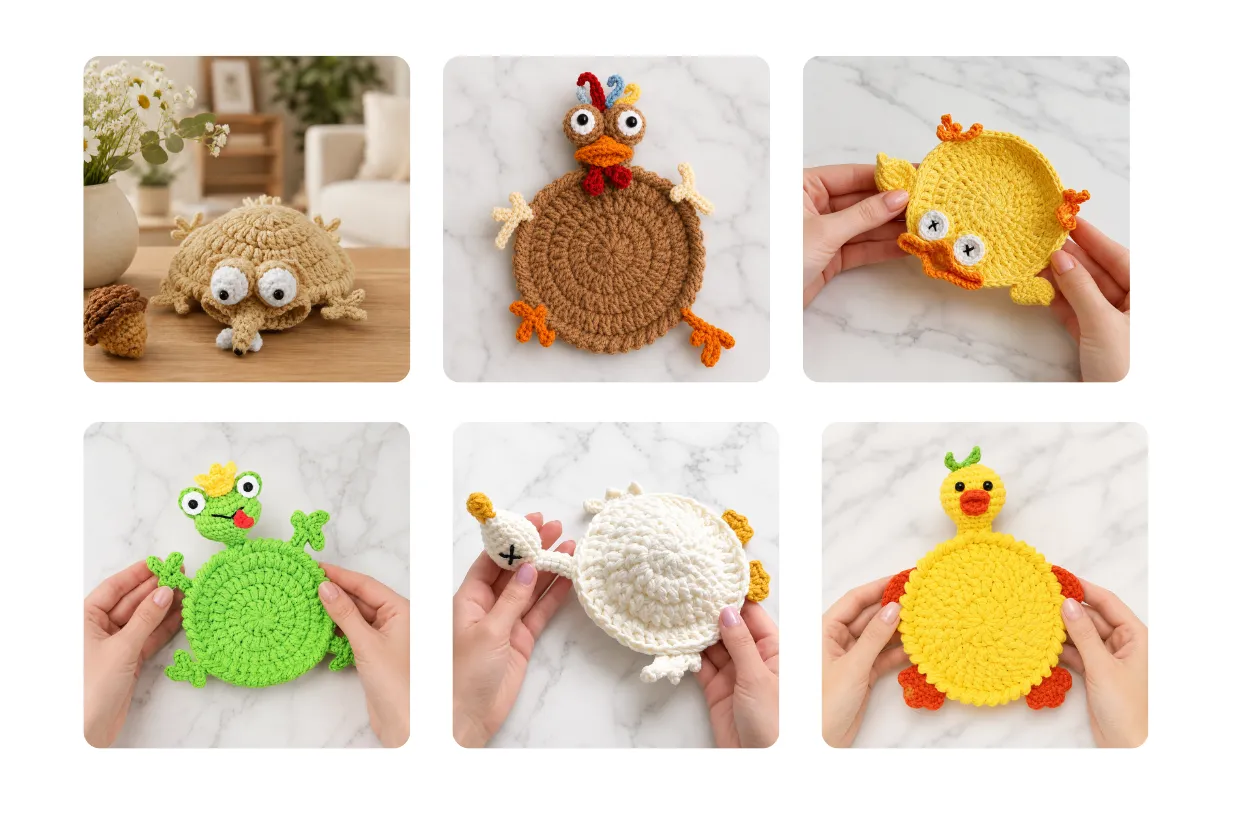 25 Animal Crochet Mug Coaster Patterns