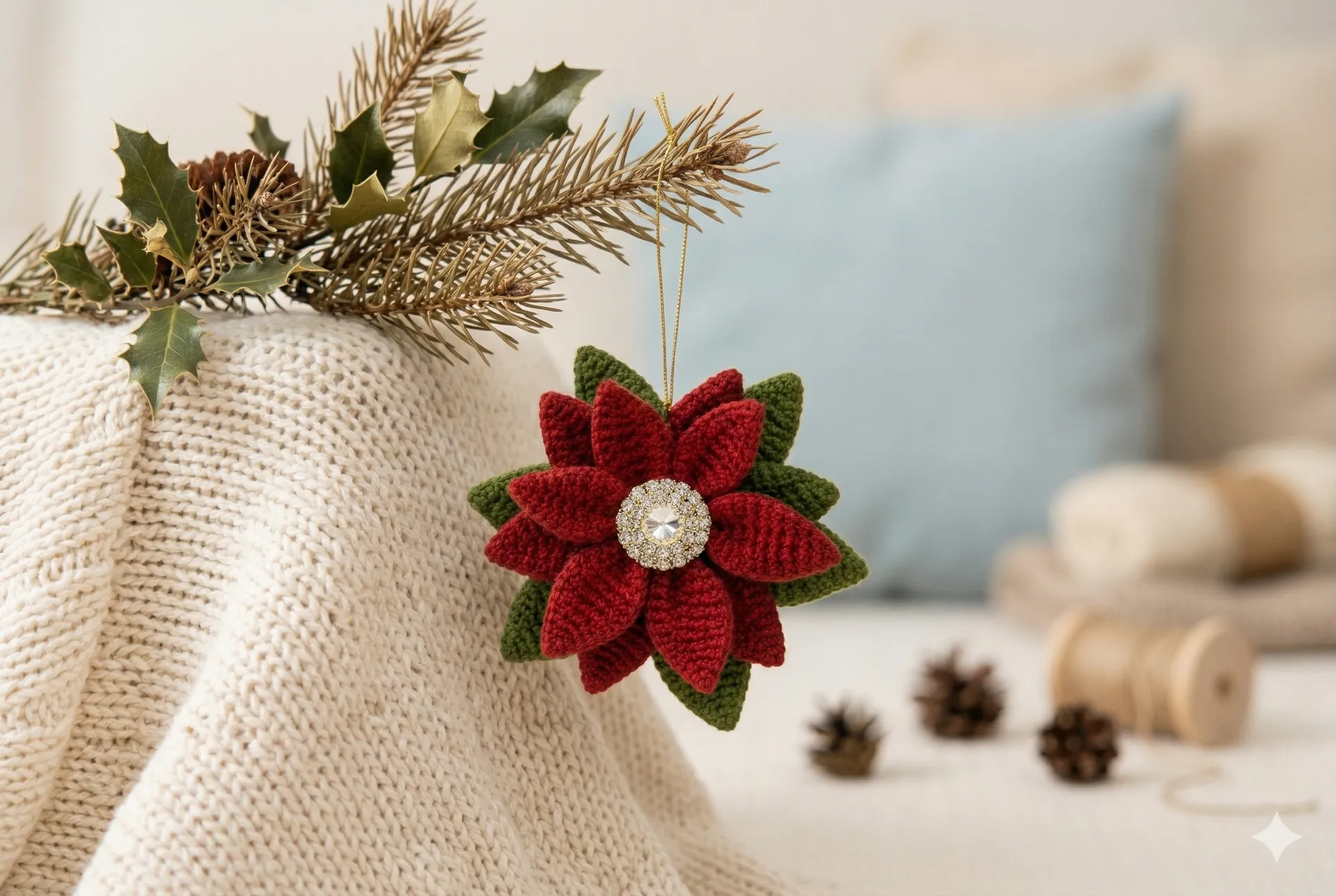 Haakpatroon van de Kerstster (Poinsettia)