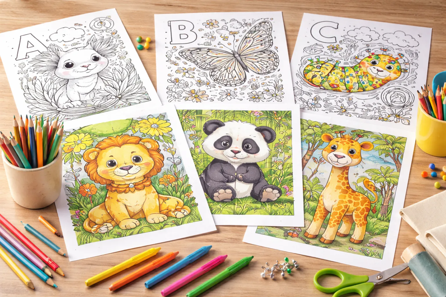 Livro de colorir alfabeto de animais