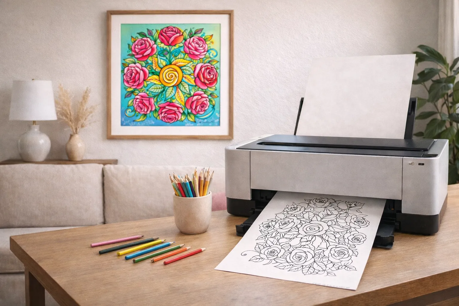 Páginas de colorir mandalas de rosas